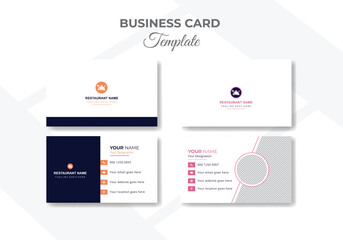 Set collection restaurant business card design .