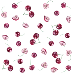 Berries, Blossomswers & Leaves Seamless Pattern   Fruit Beeren Muster, Stoffdesign, wiederholen Fliese, Surface Muster,   © johnesorge