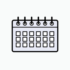  Calendar Icon. Schedule Symbol - Vector.  