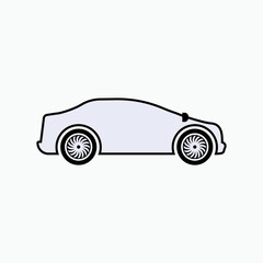 Car Icon. Sedan, Vehicle Symbol.     