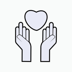 Care Icon. Give, Support. Donation, Charity Symbol - Vector.    