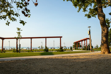 Fototapeta na wymiar Waterfront at the Lake Balaton in Siofok,Hungary.