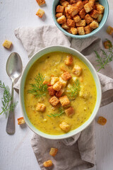 Homemade gherkins soup is a traditional Polish soup.