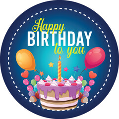 Happy Birthday Sticker Design