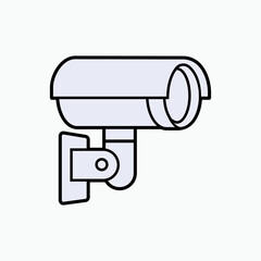 CCTV Icon. Observe, Observation Equipment. Surveillance Media Symbol.    