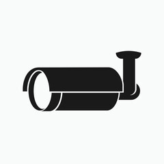 CCTV Icon. Observe, Observation Equipment. Surveillance Media Symbol.    