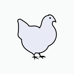 Chicken Icon. Poultry Symbol - Vector.   