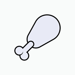 Chicken Thigh Icon. Food, Nutrition Symbol - Vector.       