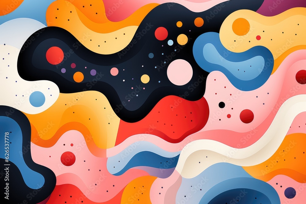 Poster Abstract colorful background with ripples. Generative AI