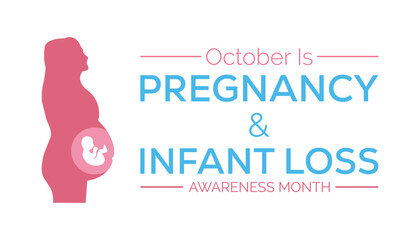 Pregnancy and infant loss awareness month (SIDS) is observed every year in October. banner, poster, card, background design.