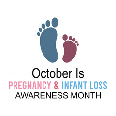 Pregnancy and infant loss awareness month (SIDS) is observed every year in October. banner, poster, card, background design.