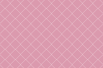 Hipster style pink dashed criss cross dash lines rhombuses pattern vector art