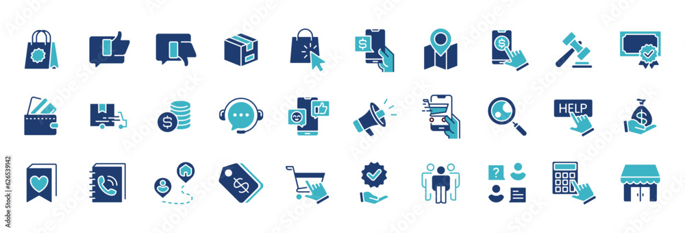 Aufkleber complete collection of e-commerce online shopping icon set vector for web and app store business tem