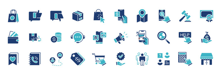 Fototapeta premium complete collection of e-commerce online shopping icon set vector for web and app store business template design