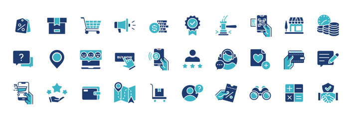 Set of e-commerce online shopping icons collection vector for marketplace business web and app template design