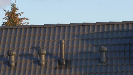 Wind-Rolling Cowl on Chimney Rotating on Wind