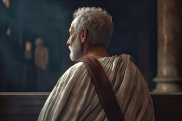 Portrait of a senator wearing a toga in ancient Rome (Generative AI) - obrazy, fototapety, plakaty