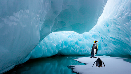 penguin in the water