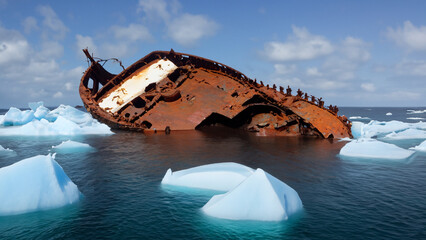 shipwreck in the sea