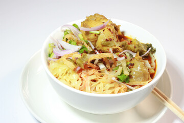 Khao Soi Chicken Drumstick It is a food that has important nutritional benefits. Thai food.