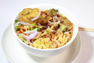 Khao Soi Chicken Drumstick It is a food that has important nutritional benefits. Thai food.