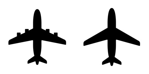 Airplane two sign icon on a isolated white background