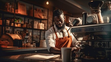 Naklejka premium Barista Male