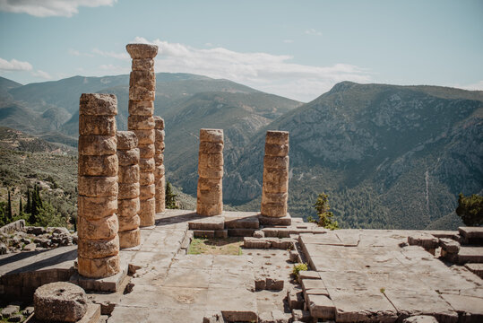 The Temple of Apollo in Delphi, Greece