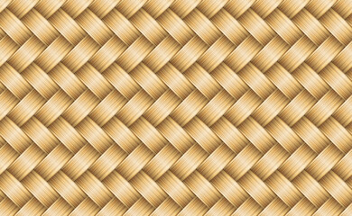 Seamless pattern bamboo texture, wicker basket weaving background vector.  - obrazy, fototapety, plakaty