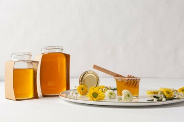 honey, food, jar, sweet, glass, healthy, isolated, 