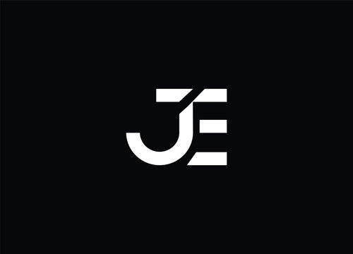 JE initial logo design and vector logo design