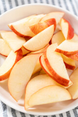 Sliced red apples