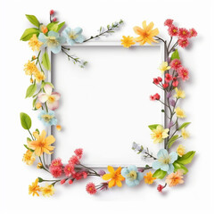 spring frame on white background