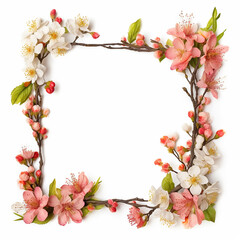 spring frame on white background