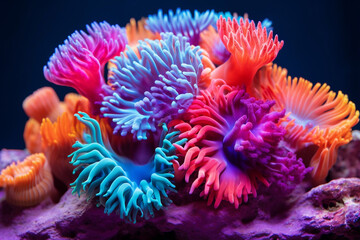 Naklejka na ściany i meble photo of colorful coral captures in the water style 3