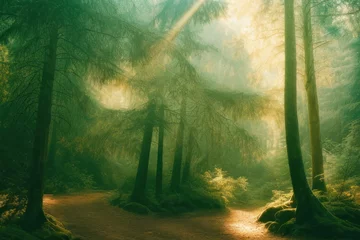 Muurstickers Beautiful forest landscape © Hagi