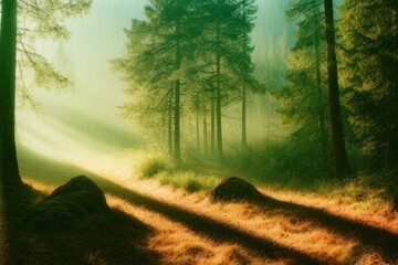 Fototapeta premium Beautiful forest landscape