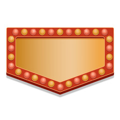 Shiny frame with lights. Frame template with light bulbs for promotions.