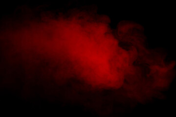 Orange and red steam on a black background.