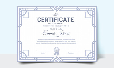 Certificate template. modern value design and layout luxurious. Certificate of achievement abstract geometric texture. Diploma of modern design or gift certificate.
