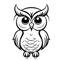 owl outline vector illustration, from AI