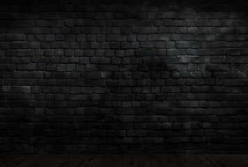 black brick wall texture, dark background for design