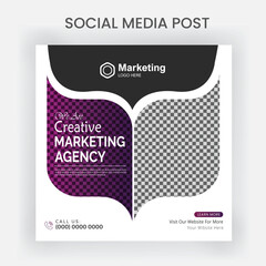 Digital marketing live webinar and corporate social media post template, Creative online advertising social media banner layout |