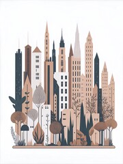 Cityscape. AI generated illustration