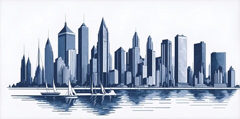 Cityscape. AI generated illustration