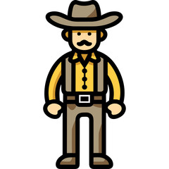 Cowboy single icon svg vector