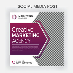 Digital marketing live webinar and corporate social media post template, Creative online advertising social media banner layout |