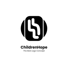Introducing the "Children Hope" logo, a striking and contemporary design that encapsulates the essence of protection, care, and unity. This unique and trendy abstract logo for your organization.