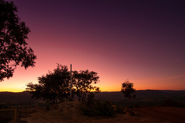 Beautiful Sunrise in Brazilian Savannah. This Landscape is Located in center of Brazil.