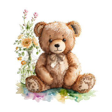 Fluffy Teddy Bear: Top-Quality PNG Images with Transparent Background for Wall Art, Scrapbooking, Junk Journals, Digital Planners